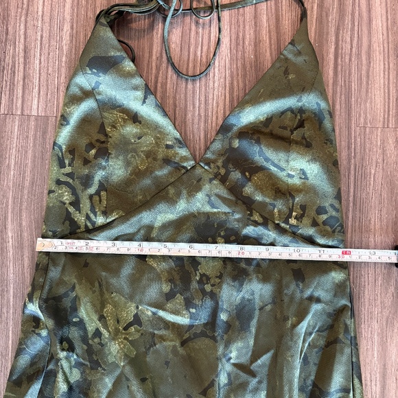 Womens Park & Fifth Griffith Dress Green Floral Halter Open Back XXS - Picture 8 of 8